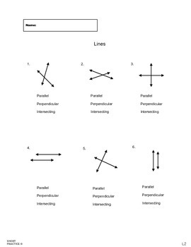 Parallel and Perpendicular Lines by Short Practice | TpT