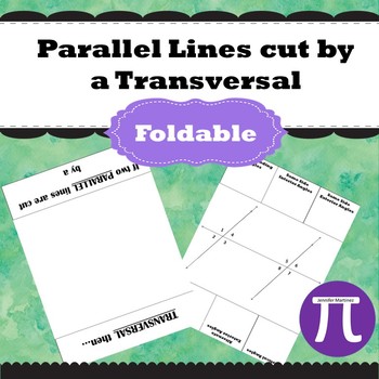 Preview of Parallel lines cut by a transversal foldable
