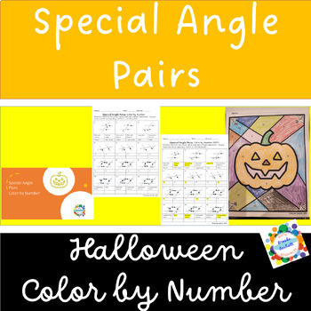 Preview of Parallel lines cut by transversal-Special Angle Pairs-Halloween color by number