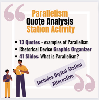 Preview of Parallelism Rhetorical Device Stations Activity + Analysis Graphic Organizer