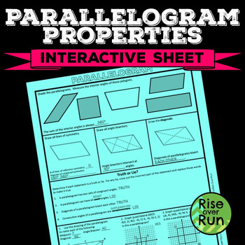 Preview of Properties of Parallelograms Activity Worksheet, Free