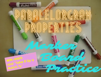 Preview of Parallelogram Properties Practice/Activity (w/SPED Hints and GT ?s) No Prep PPT