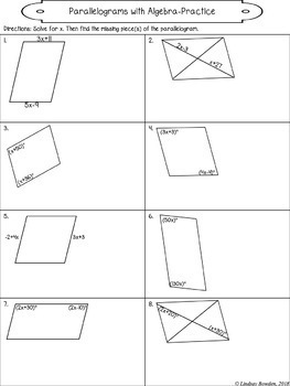 Parallelograms Guided Notes and Worksheets by Lindsay Bowden