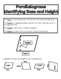 Parallelograms-Identifying Base and Height