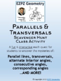 Parallels & Transversals Scavenger Hunt