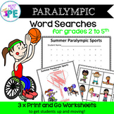 Paralympics Wordsearch Puzzles