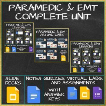Preview of Paramedic & EMT Complete Unit - Lessons, Virtual Labs, Scenarios, Assessments