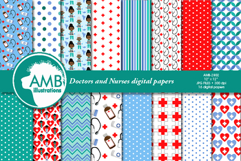Preview of Paramedic nurses and doctors seamless papers AMB-2802