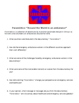 Preview of Paramédico Worksheet