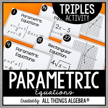 Preview of Parametric Equations | Triples Activity