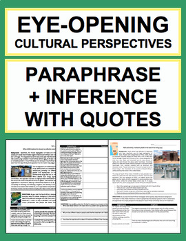 Preview of Paraphrase, Analysis & Inference Skills to Understand Other Cultures: 2 LESSONS!