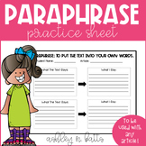 Paraphrase Practice Sheet