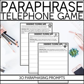 Preview of Paraphrase Telephone Game