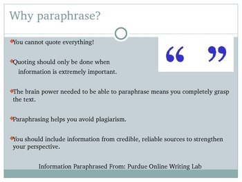 to avoid plagiarism you should