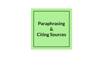 paraphrasing sources citing