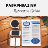 Paraphrasing Guide Digital Resource- with Video Tutorial