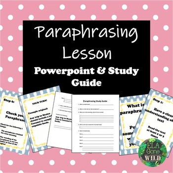 paraphrasing detailed lesson plan