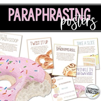 Preview of Paraphrasing Posters for Avoiding Plagiarism (color) Middle School ELA Writing