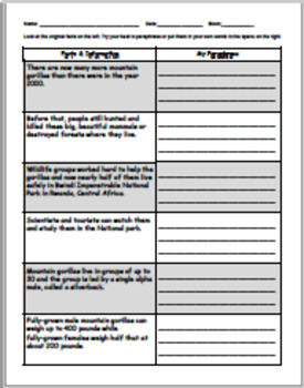 paraphrasing and summarizing worksheets pdf