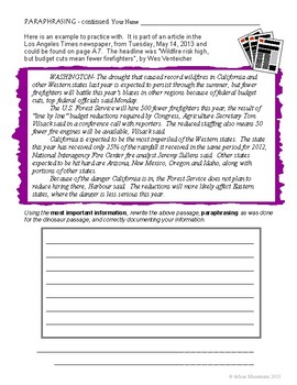 paraphrasing lesson plan pdf