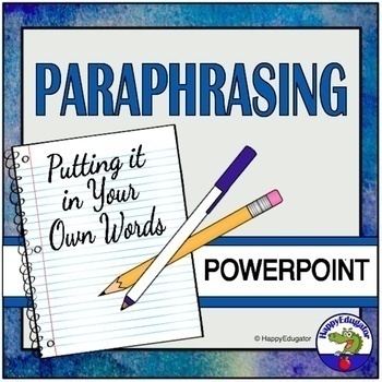 Preview of Paraphrasing - Steps to Great Paraphrasing PowerPoint