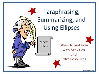 Preview of Paraphrasing, Summarizing, and Using Ellipses (Writing)