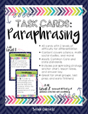 Paraphrasing Task Cards