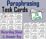 Paraphrasing Task Cards Activity