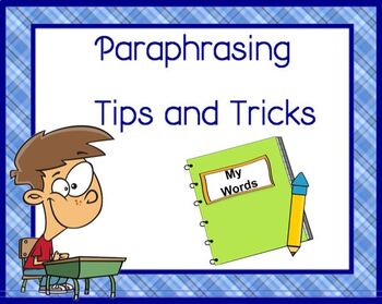 Preview of Paraphrasing Tips and Practice SMARTBOARD