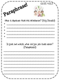 Paraphrasing Worksheet