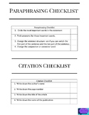 Paraphrasing and Citation Checklist