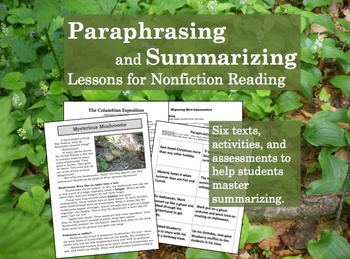 Preview of Paraphrasing and Summarizing Lessons for Nonfiction Reading