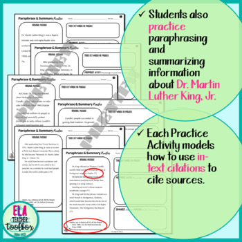 paraphrasing and summarizing practice