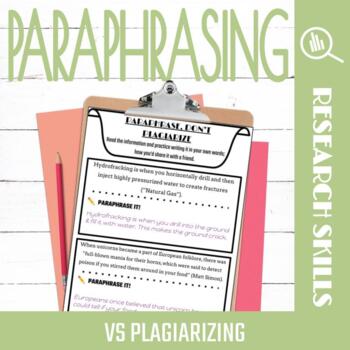 Preview of Paraphrasing and Plagiarism Activities