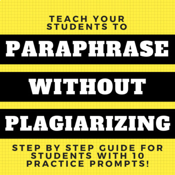 Preview of Paraphrasing without Plagiarizing: A Step by Step Guide for Students