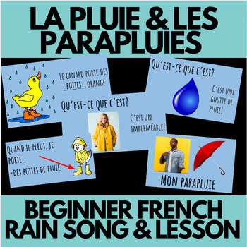 Preview of Parapluie | Il Pleut- La Pluie Google™ Lesson | Beginner French Weather | Météo
