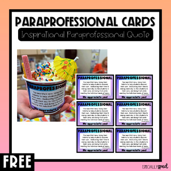 Preview of Paraprofessional Appreciation Card | Paraprofessional Quotes