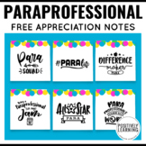 Paraprofessional Appreciation Free Sticky Notes for Specia