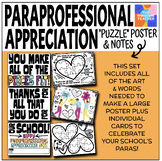 Paraprofessional Appreciation Puzzle Poster & Notes - Wins