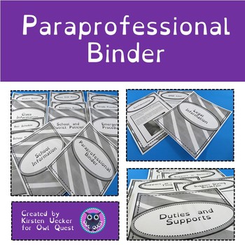 Preview of Paraprofessional Binder for Life Skills and Special Education Teachers