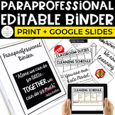 Paraprofessional Binder for the Special Education Classroo
