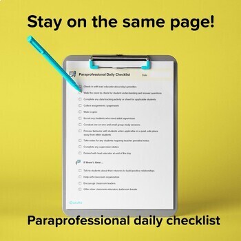 checklist for my paraprofessional