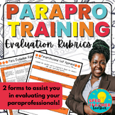 Paraprofessional Evaluation Rubric for Special Education T