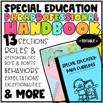 Preview of Paraprofessional Expectations Handbook | Paraeducator Guidelines Binder