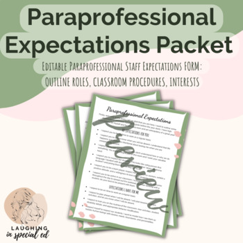 Preview of Paraprofessional Expectations Packet: Special Education Training and Guidelines