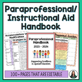 Paraprofessional Handbook - A Comprehensive Guide (Editable)