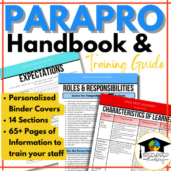 Preview of Paraprofessional Handbook-Training Binder for Special Education