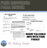 Paraprofessional Information Binder