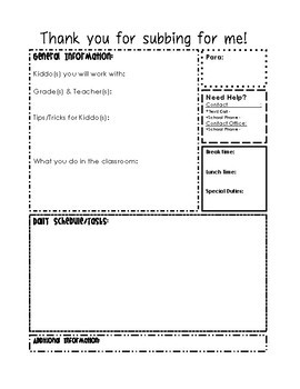Preview of Paraprofessional Substitute Form