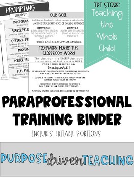 Preview of Paraprofessional Training Binder